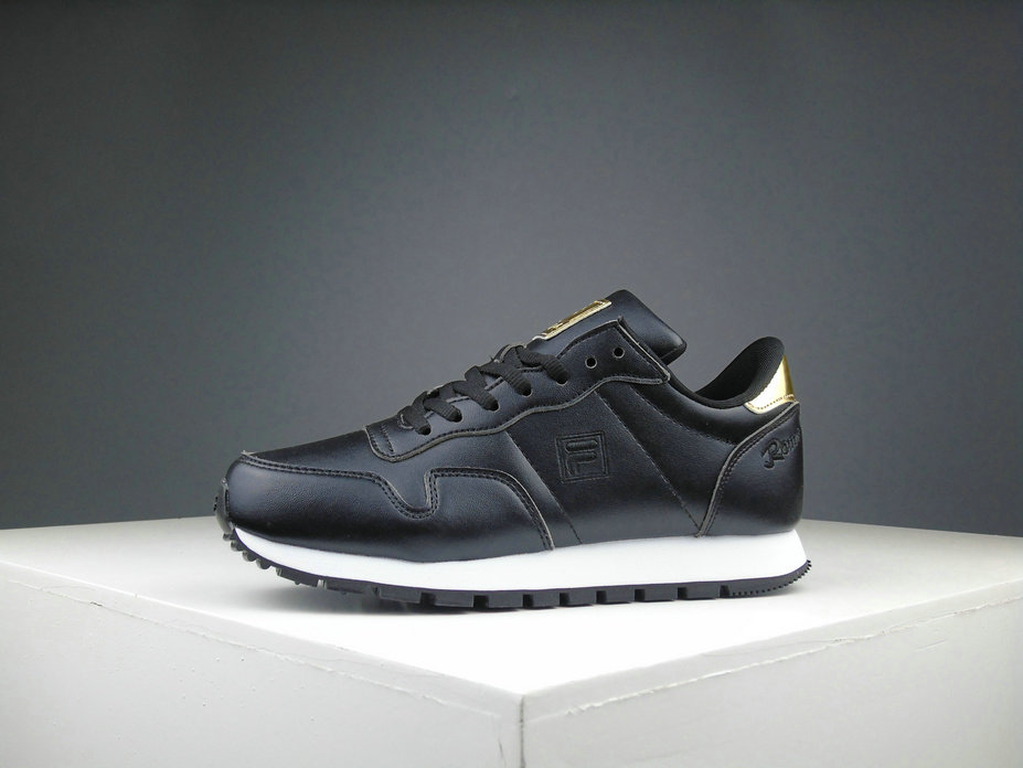 FILA Retro Shoes Leather Women Black Gold